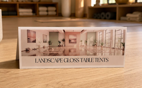Table Tent Gloss White Landscape Format for Inkjet Printers