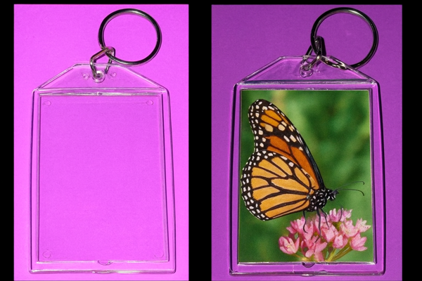 Key Chain Clear Snap Together Keychains 1 3/4" x 2 3/4"