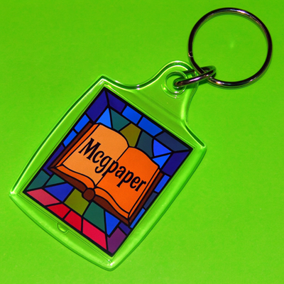Key Chain Mini Clear Snap Together Keychain 1 1/4" x  1 1/2"