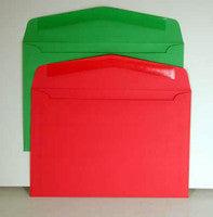 6 x 9 Holiday Red and Green Greeting Card Envelopes